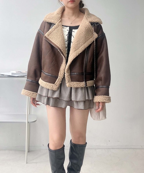 AS KNOW AS（アズノゥアズ） レザージャケット ライダース裏ボア