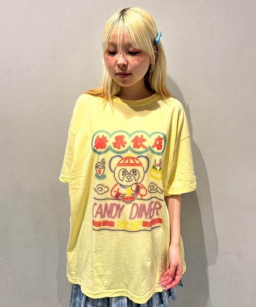 「Candy Stripper」 半袖Tシャツ 2 ブラック レディース_画像9