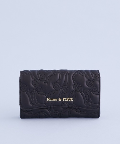 Maison de FLEUR 長財布 Maison de FLEUR（メゾンドフルール） 財布 リボンキルティングロング