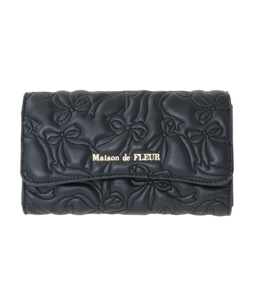 Maison de FLEUR（メゾンドフルール） 財布 リボンキルティングロング