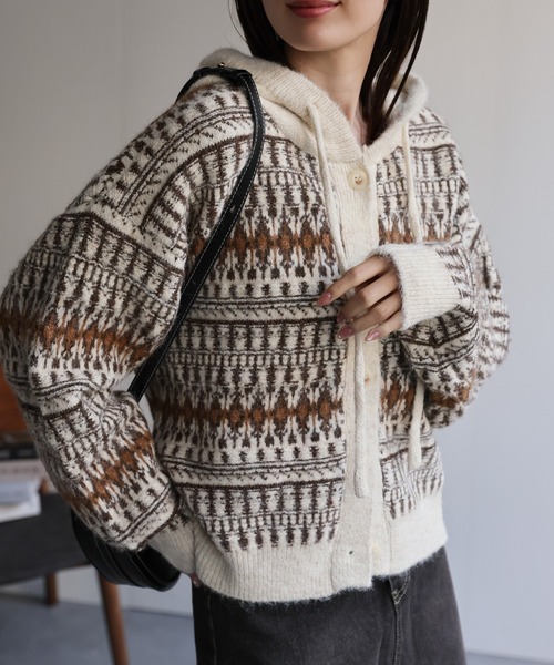 d.i.a. ダイア　セーターパーカー sakishimatokyo ニット セーター ノルディック柄ニットパーカー