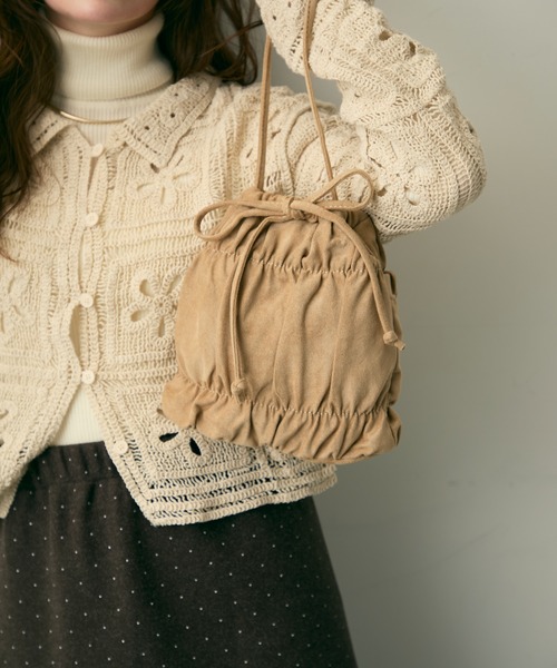 Lunea ショルダーバッグ バッグ スウェードギャザーショルダーバッグ