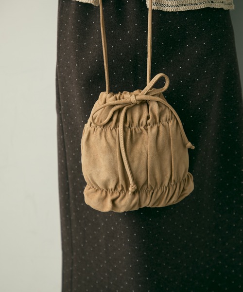 Lunea ショルダーバッグ バッグ スウェードギャザーショルダーバッグ