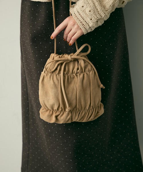 Lunea ショルダーバッグ バッグ スウェードギャザーショルダーバッグ