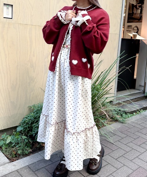axes femme（アクシーズ ファム） カーディガン ハートジャカード
