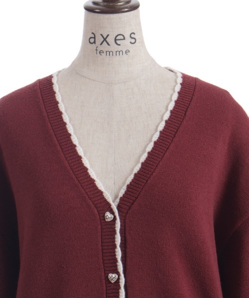 axes femme（アクシーズ ファム） カーディガン ハートジャカード