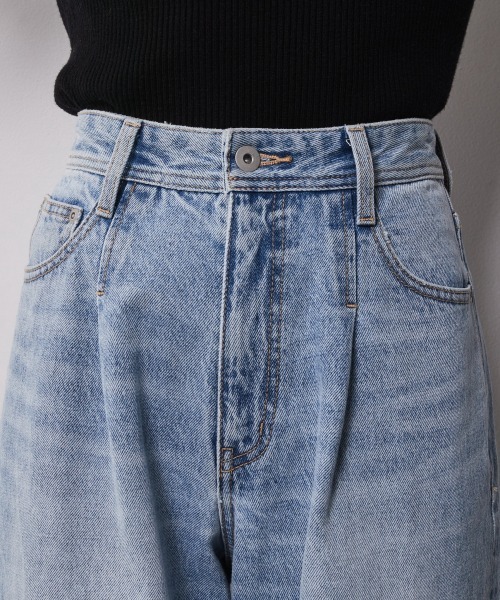 「CHIC STYLE」 デニムパンツ 92 ホワイト レディース_画像4