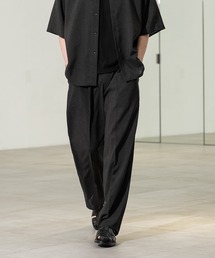 W ダブルトーキョー ポリエステルパンツ W005 OVY polyester pants ジップフライ スラックス トラウザーズ ブラック 黒 1  99001125 CITY TOKYO スラックス 「CITY TOKYO/シティートーキョー」Cool-flex