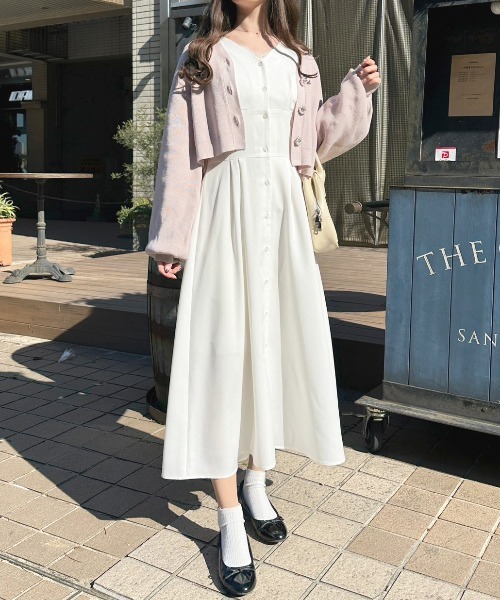 apres jour（アプレジュール） 長袖ワンピース X-LARGE オフホワイト