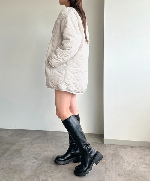 「apres jour mignon」 キルティングブルゾン X-LARGE ライトベージュ レディース_画像9