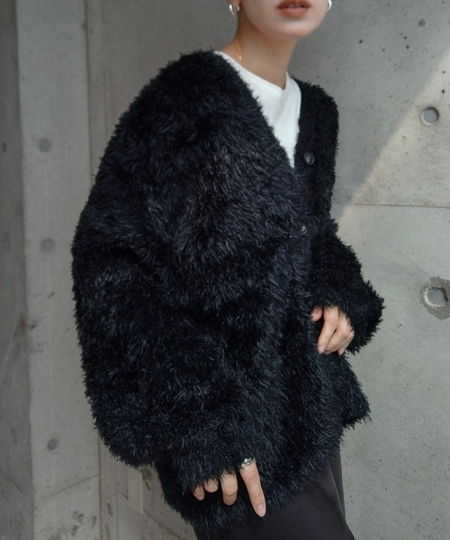 「y/m by RIKA」 ニットカーディガン FREE ブラック レディース_画像8