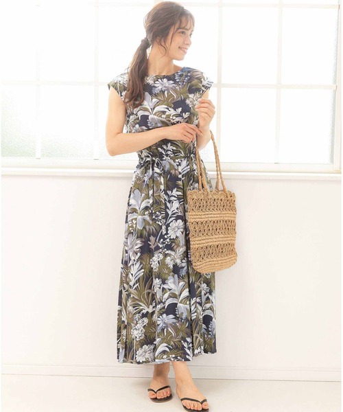 「PREFERIR」 半袖ワンピース LARGE ネイビー レディース_画像8