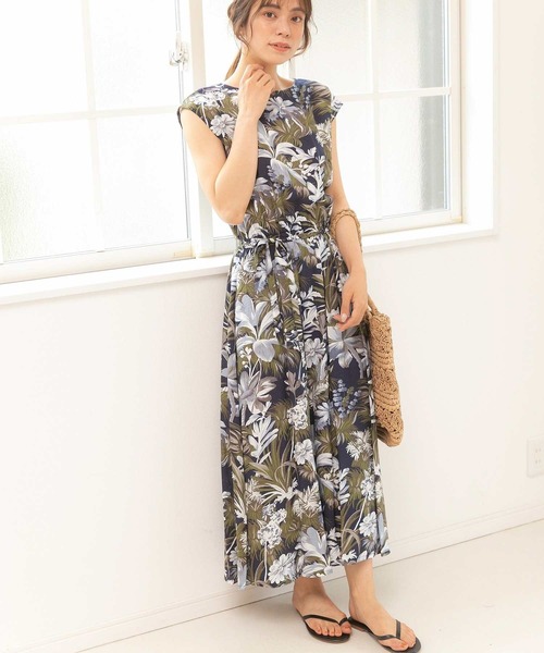 「PREFERIR」 半袖ワンピース LARGE ネイビー レディース_画像9