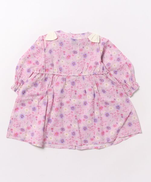 Crescent ワンピース チェック・小花柄前開き長袖ワンピース キッズ 