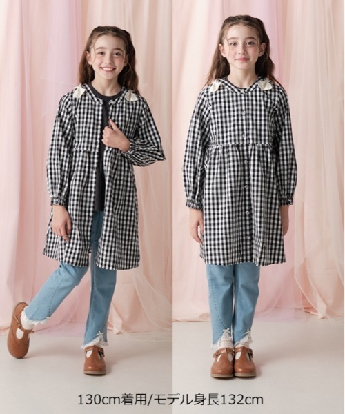 プ*ー様 未着用　House on the Hill キッズ ワンピース チェッ Crescent ワンピース チェック・小花柄前開き長袖ワンピース キッズ