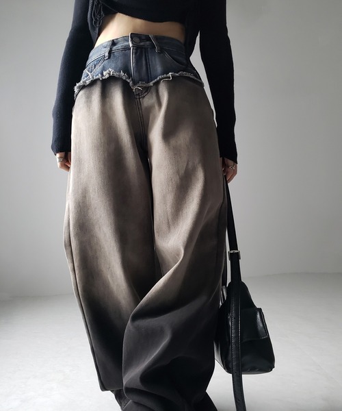 「me+em select」 デニムパンツ X-LARGE ブルー レディース_画像2