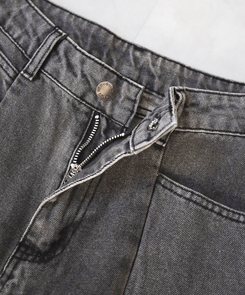 「me+em select」 デニムパンツ LARGE ダークブルー レディース_画像8