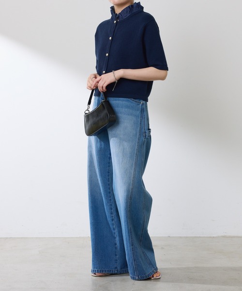 「COLLAGE GALLARDAGALANTE」 「Q.anos」デニムパンツ 1 ブラック レディース_画像8