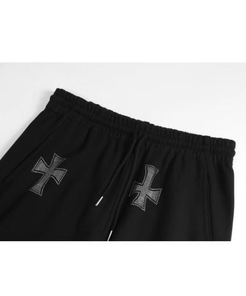 「UNKNOWN LONDON」 スウェットパンツ S ブラック×レッド メンズ_画像6