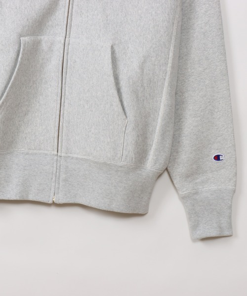 「Champion」 ジップアップパーカー LARGE ダークネイビー メンズの画像