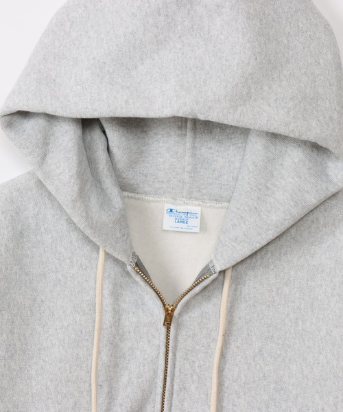 「Champion」 ジップアップパーカー LARGE ダークネイビー メンズの画像