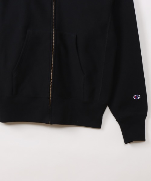 「Champion」 ジップアップパーカー LARGE ダークネイビー メンズの画像