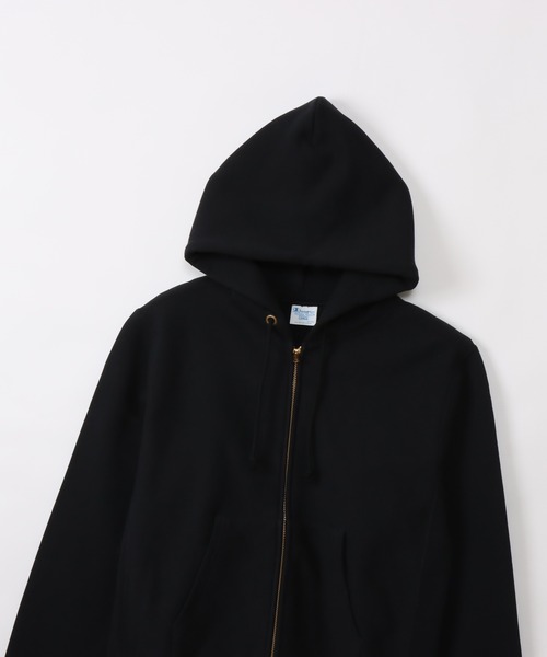 「Champion」 ジップアップパーカー LARGE ダークネイビー メンズの画像