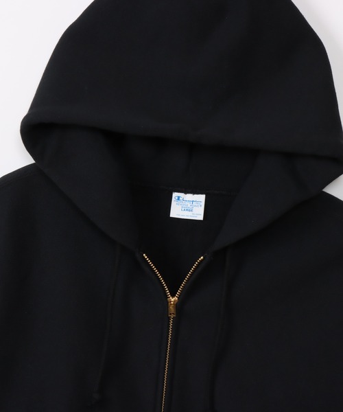 「Champion」 ジップアップパーカー LARGE ダークネイビー メンズの画像