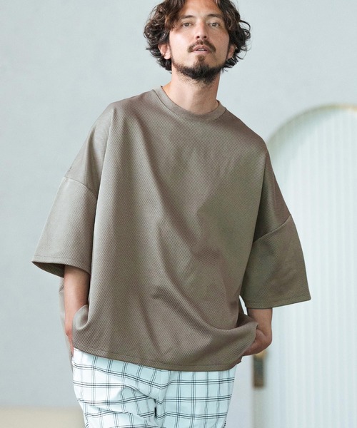 「Magine」 7分袖Tシャツ 44 グレー メンズ_画像3