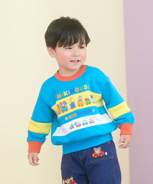 【新品】MIKI HOUSE プッチー　トレーナー 100cm MIKI HOUSE（ミキハウス） トレーナー プッチーボーダー風トレーナー