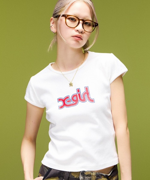 X-girl（エックスガール） tシャツ 半袖 COLORED MILLS LOGO S/S BABY