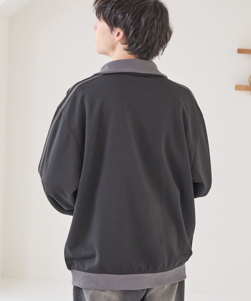 「KANGOL」 ジャージブルゾン M ブラック メンズ_画像7
