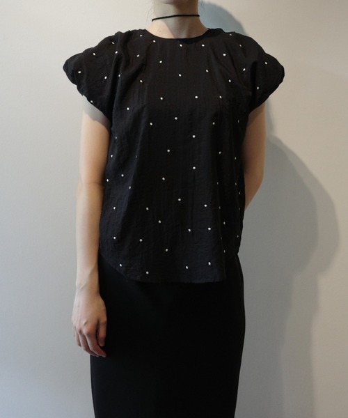 ブラウス シャツ MANOF DOT EMBROIDERY BLOUSE レディースの画像