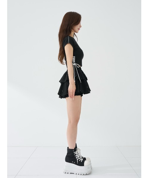 Darich（ダーリッチ） tシャツ 半袖 サイドレースアップコンパクトT