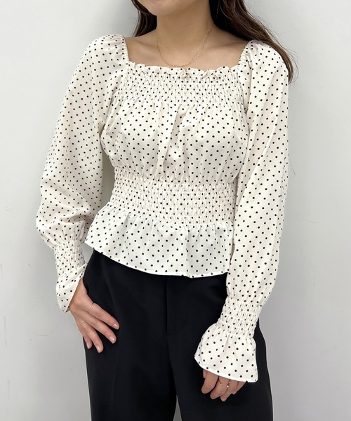 「U by SPICK&SPAN」 長袖ブラウス - ネイビー レディース_画像2