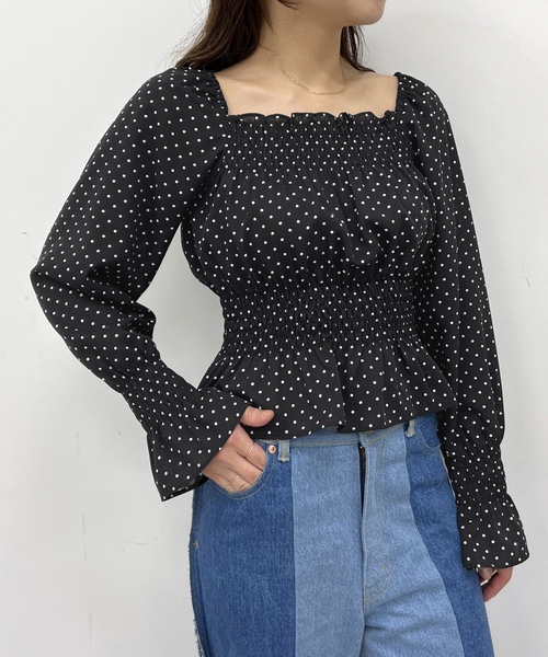 「U by SPICK&SPAN」 長袖ブラウス - ネイビー レディース_画像3