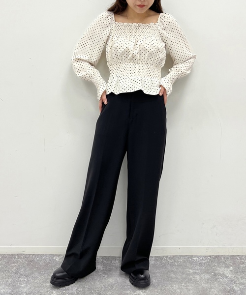 「U by SPICK&SPAN」 長袖ブラウス - ネイビー レディース_画像6