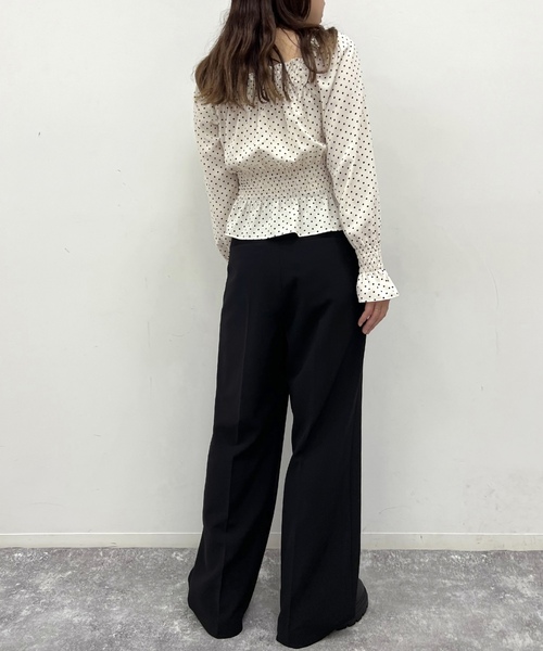「U by SPICK&SPAN」 長袖ブラウス - ネイビー レディース_画像7