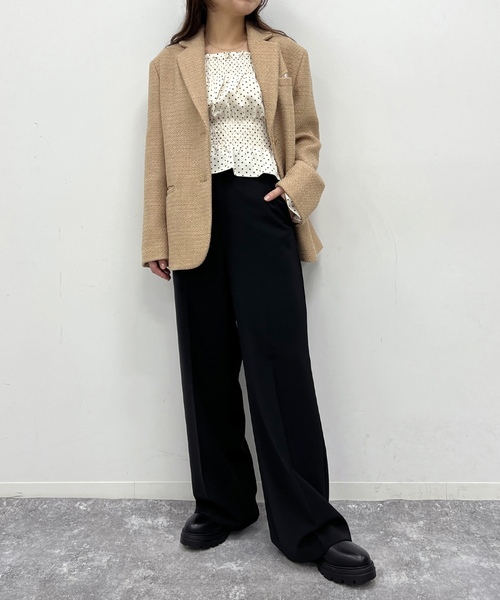 「U by SPICK&SPAN」 長袖ブラウス - ネイビー レディース_画像9