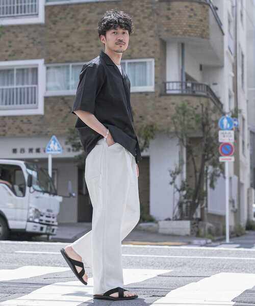「THOMAS MASON」 半袖シャツ LARGE ロイヤルブルー メンズ_画像4
