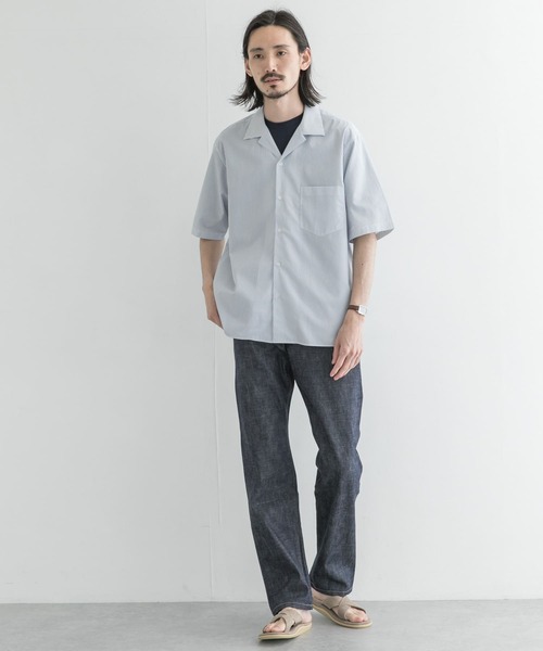 「THOMAS MASON」 半袖シャツ LARGE ロイヤルブルー メンズ_画像5
