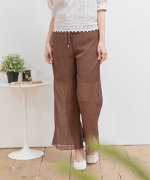 パンツ mei Mysa&Liina パンツ シフォンセミフレアシアーパンツ レディース