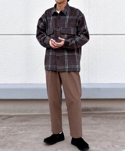 SHIPS any シャツ any: シャギー CPO チェック 長袖 メンズ : ZOZOTOWN 