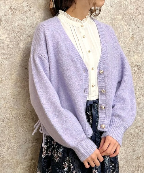 新品タグ付き axes femme カーデ カーディガン axes femme カーディガン サイド編み上げニットカーデ