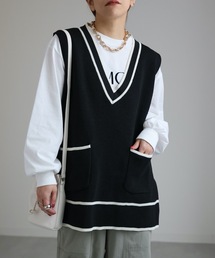 ◎90s USA製ONETTA Vネック チルデン コットンニット ベスト XL 184491241.jpg?cmsp_timestamp=
