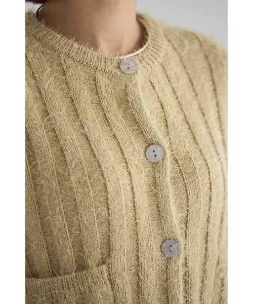 &. NOSTALGIA（ノスタルジア） カーディガン ラメシャギーリブ