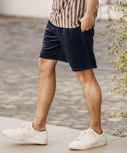 CAMBIO（カンビオ） パンツ mp11977- Stretch Random Stripe Short