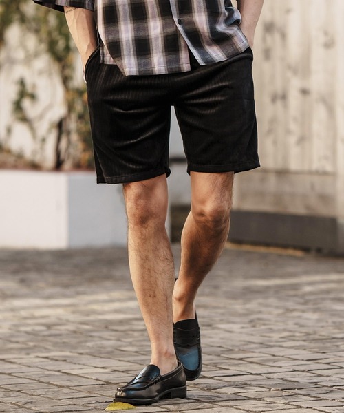 CAMBIO（カンビオ） パンツ mp11977- Stretch Random Stripe Short