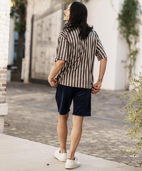 プレッピーショートパンツ CAMBIO（カンビオ） パンツ mp11977- Stretch Random Stripe Short