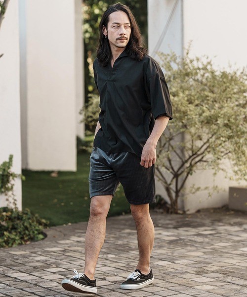 CAMBIO（カンビオ） パンツ mp11977- Stretch Random Stripe Short